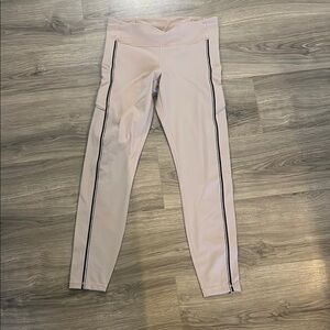 Lululemon Athletica Light Pink Leggings with Black Stripes